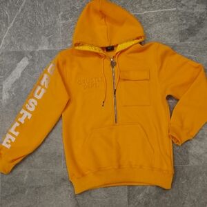 Men's Vibrant Yellow Zip-Up Hoodie